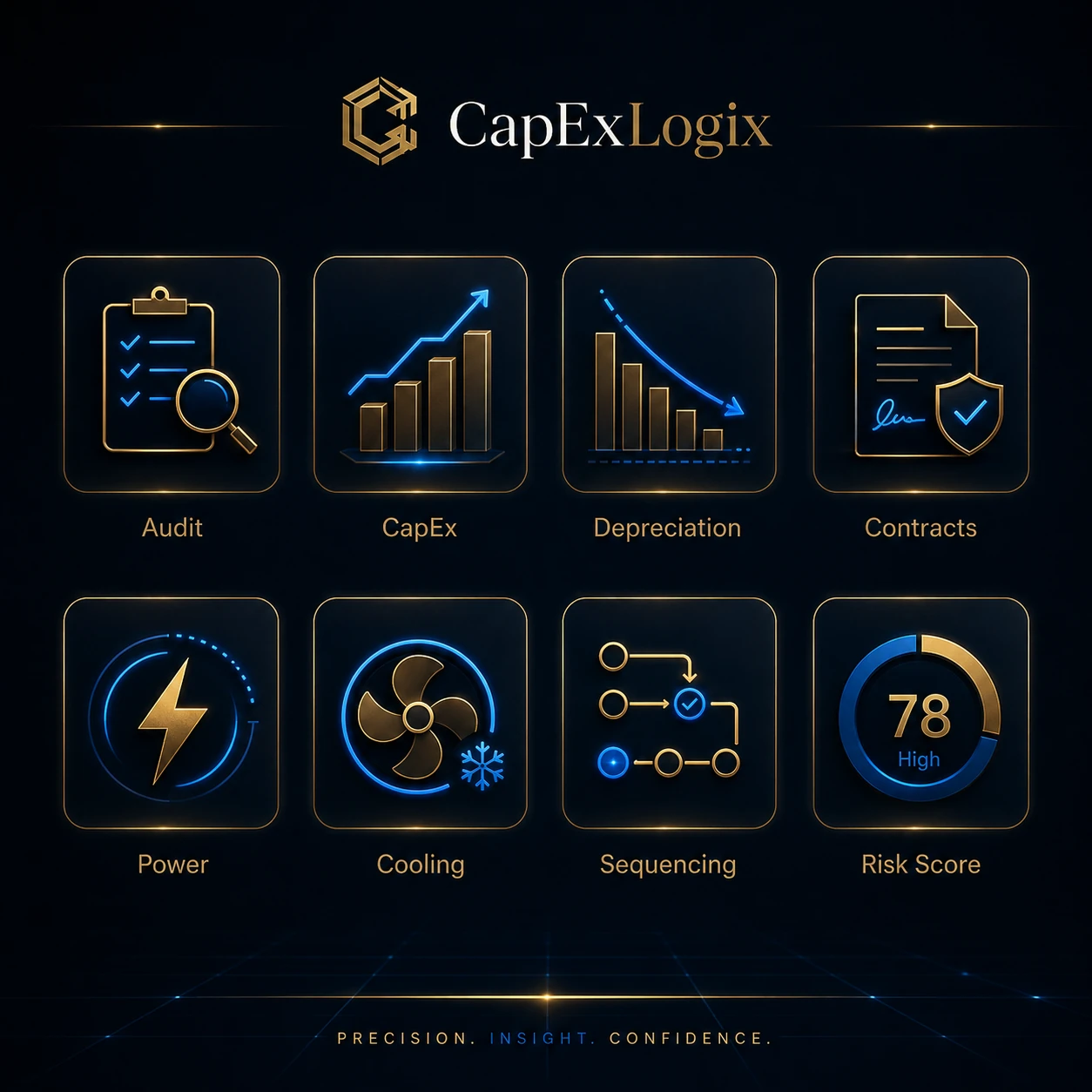 CapExLogix audit categories icon system
